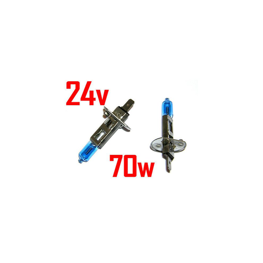 Pair 24V 70W H1 Super White 4800K Xenon Headlight Bulbs Lorry Truck Hgv