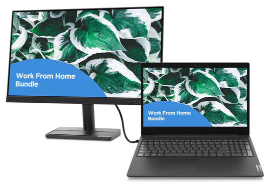 Lenovo IdeaPad i3 Laptop and Monitor Bundle