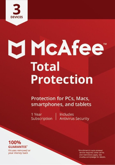McAfee Total Protection 5 Devices 1 Year Subscription - Electronic Software Download