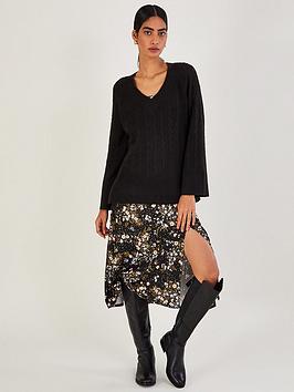 Monsoon V Neck Cable Longline Jumper