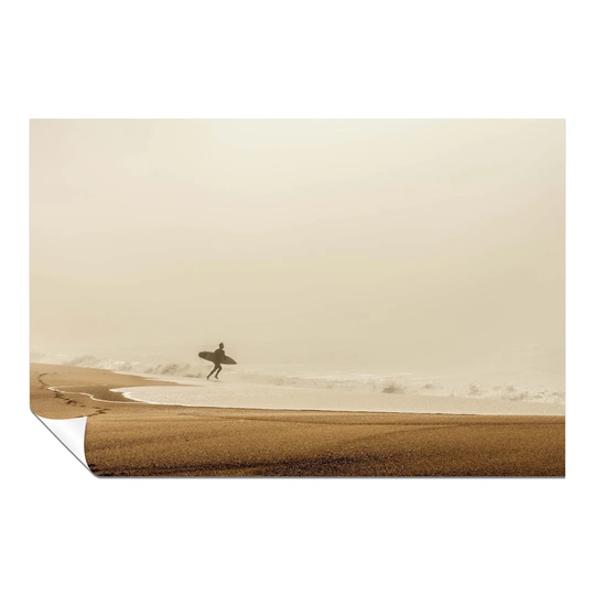 Panther Print Fine Art Prints Beige Sand & Running Surfer Artistic Unframed Poster, Pictures For Home Walls, Bedroom, Living Room & Bathroom Decor 46X