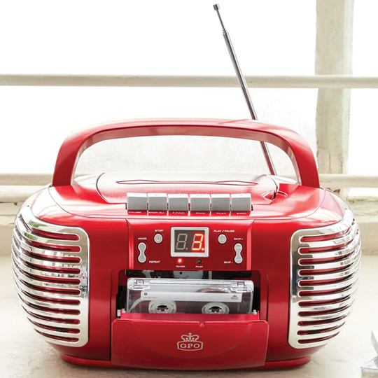 GPO 3-in-1 Portable CD and Cassette Player Radio - Red
