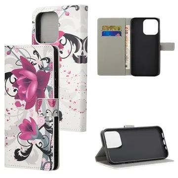 Style Series iPhone 13 Pro Max Wallet Case - Elegant Lotus