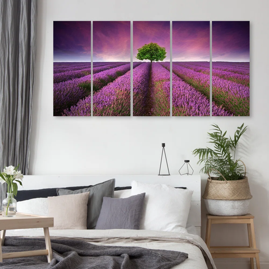 Canvas Print Flower Meadow Lavender Landscape