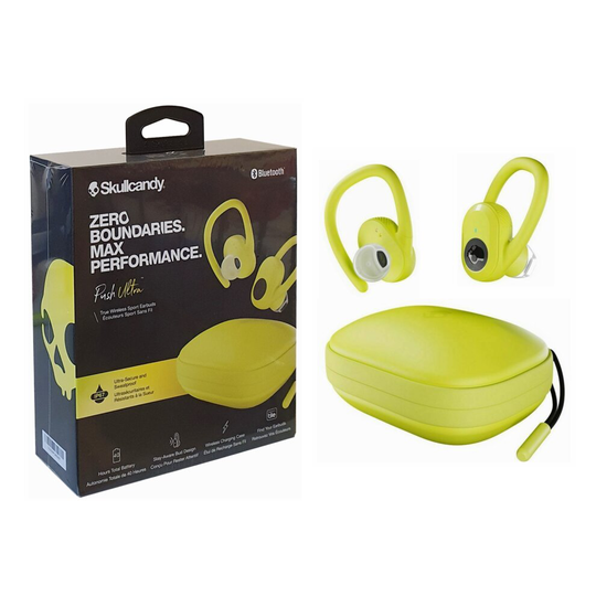 Skullcandy TW Push Ultra Wireless Bluetooth Sports Earphones - Yellow