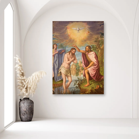 Canvas Print INTRODUCTION The Baptism Of Jesus In The Jordan River