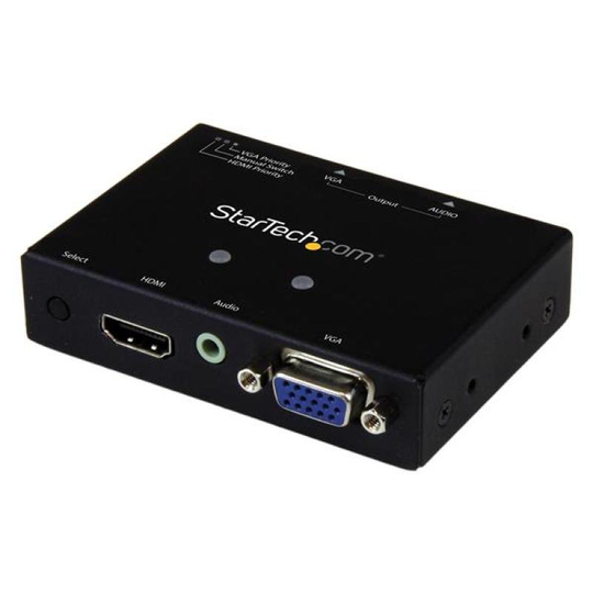 2x1 Vga + Hdmi To Vga Converter Switch W/ Priority Switching 1080p