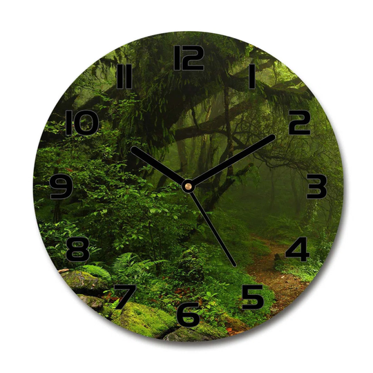 Glass Wall Clock 30Cm Round Decoration Picture Wall Art Modern Decoration Kitchen Living Room Silent - Jungle In Nepal,74532471