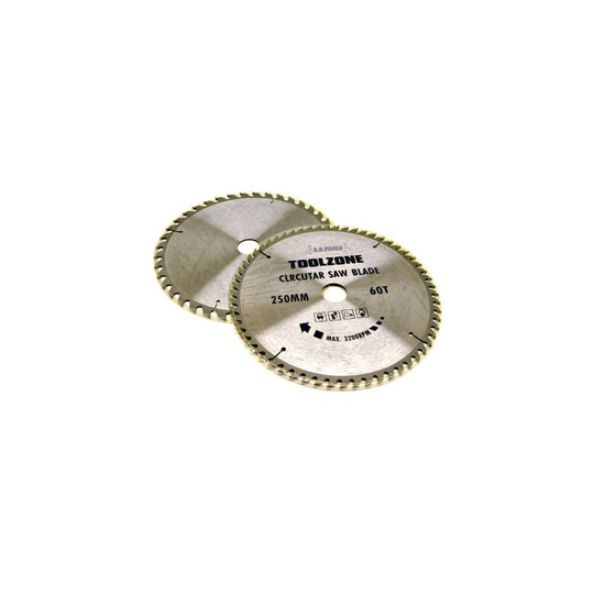 2pc 250mm Tct Circular Saw Blades 40 And 60 Teeth With Adapter Rings - Disc - saw blades circular tct 250mm teeth 40 60 disc 2pc mediumfine finish