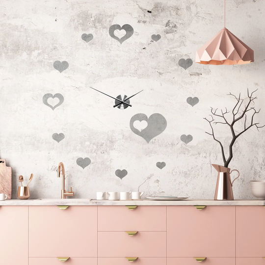 Hearts 10cm Silent Wall Clock