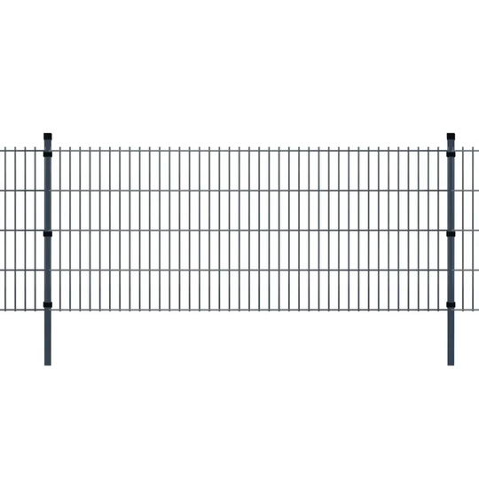 Vidaxl 2D Garden Fence Panels & Posts 2008X830 Mm 36 M - Grey