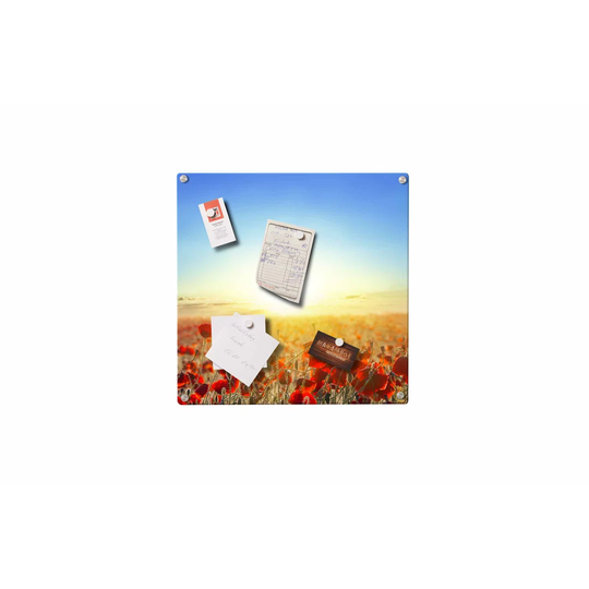Cornfield Poppies Magnetic Wall Mounted Photo Memo Board