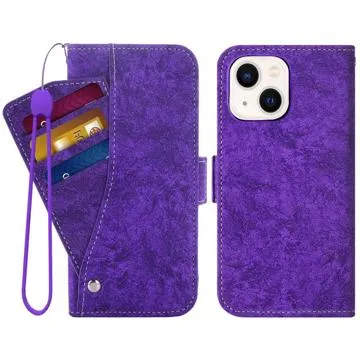 Rotatable Cardholder iPhone 14 Plus Wallet Case - Purple