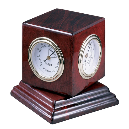 Reuben Retro Analog Wood Quartz Table Clock in Rosewood Hall