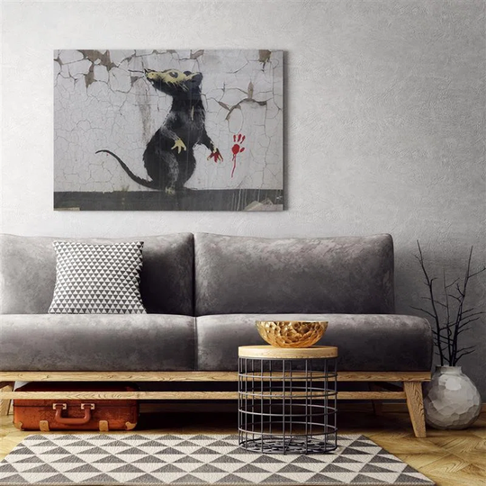 Canvas Print Banksy Street Art Rat