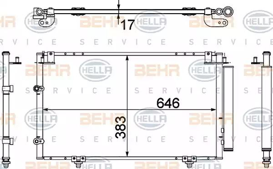 Condenser Air Conditioning 8FC351307-391 by Hella