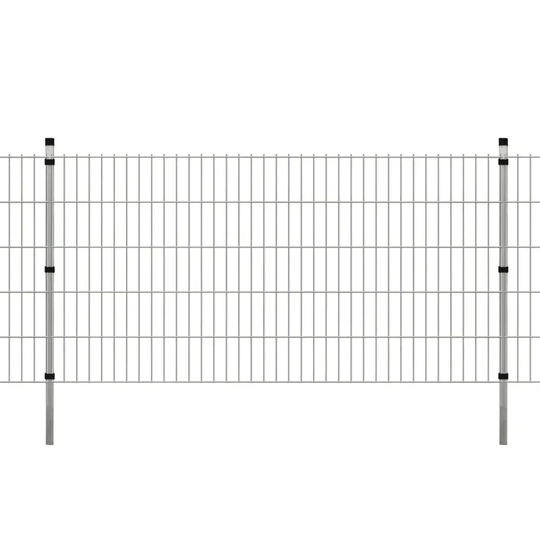 Vidaxl 2D Garden Fence Panel & Posts 2008X1030 Mm 2 M Silver