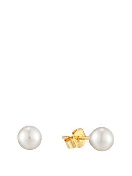 Love Gold 9Ct Gold 7Mm Freshwater Pearl Stud Earrings