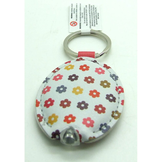 ELLA BELLA ROSE KEYRING TORCH WHITE WITH FLOWERS HOLD DOWN TO ACTIVATE