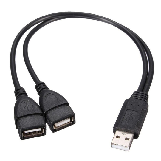 Male USB 2.0 A 1 to 2 Dual USB Female Data Hub Power Adapter Y Splitter Cable