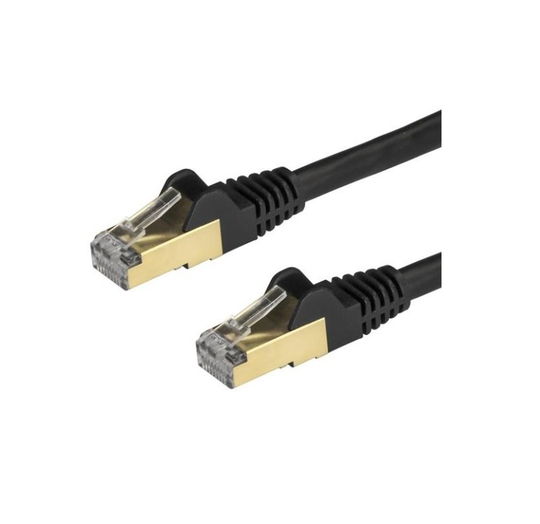 StarTech.com CAT6a Cable - 3 m Black Ethernet Cord - Snagless - STP CAT6a Patch Cord