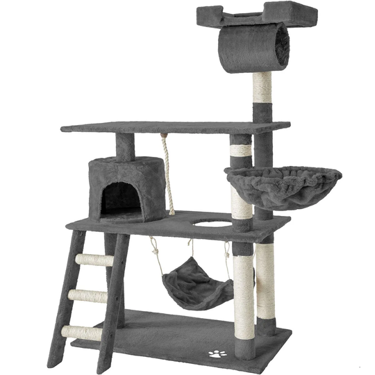 Tectake Cat Tree Scratching Post Marcel - Grey