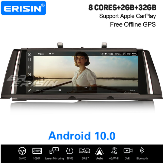 10.25" IPS 8-Core Android 10.0 Car Stereo Bluetooth CarPlay DAB+ Sat Nav For BMW 7er F01/F02 CIC NBT