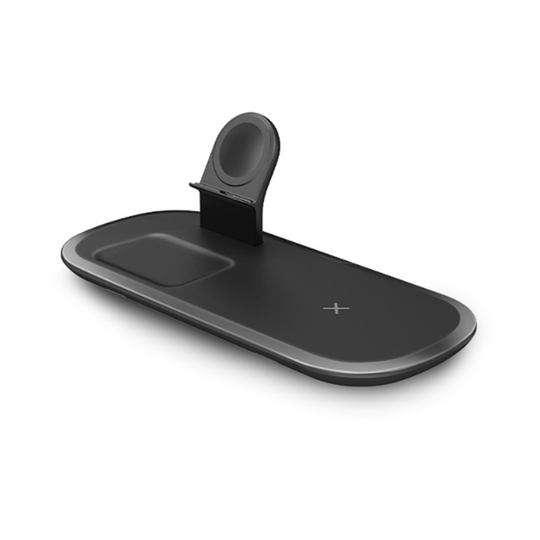 3-in-1 15w Wireless Charging Wireless Charger with Indicator Light for Apple Mobile Phone Watch Headset-Black