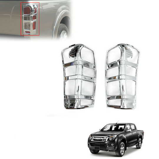 Isuzu D-Max 2012-2018 CHROME REAR TAIL LIGHT LAMP COVERS TRIMS SURRO