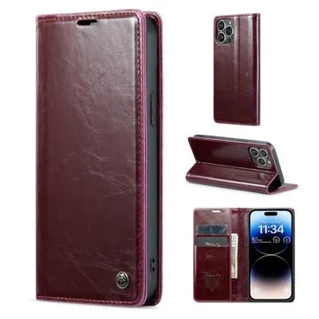 Caseme 003 Series iPhone 14 Pro Max Wallet Case - Red