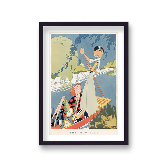 Vintage Publication the Show Boat by Vouvart - Picture Frame Graphic Art