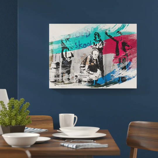 'Banksy Old Skool Graffiti' Graphic Art Print Poster