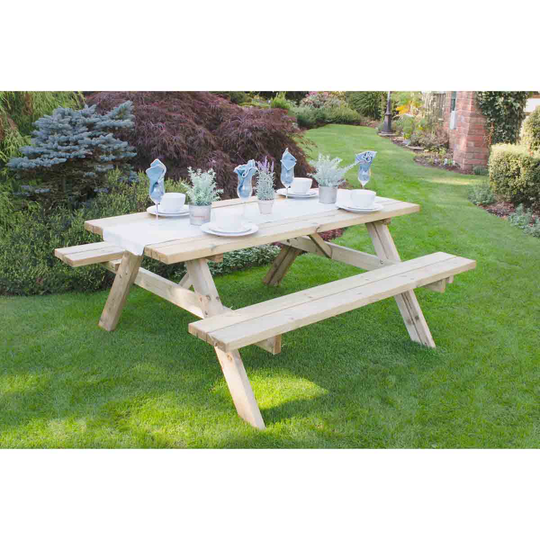 Forest Garden Rectangular Picnic Table - Large