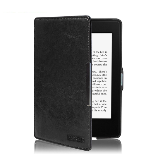 Kindle Case For Paperwhite WiFi, Magnetic PU Leather Flip Case - Black