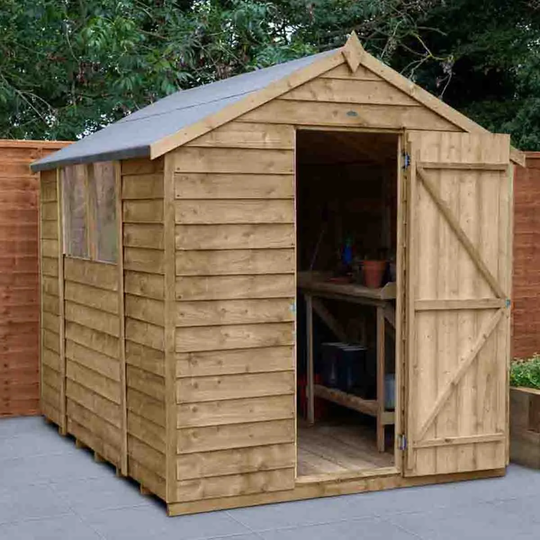 Forest Garden Overlap Pressure Treated 8' x 6' Apex Shed