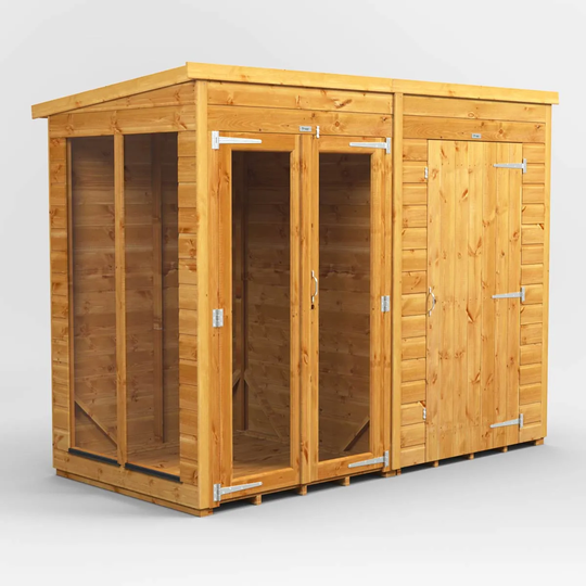8X4 Power Pent Summerhouse Combi Including 4Ft Side Store