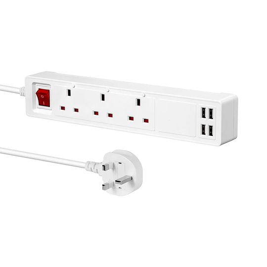 ENER-J 13A Smart Wi-fi Power Strips With 3 Sockets & 4 Usb White