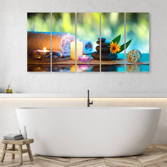 Canvas Print Zen Spa Stones Candle