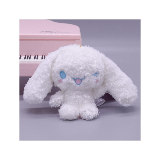 (Cinnamoroll, 11cm/4.3inch) Kuromi My Melody Plush Keychain Soft Mini Stuffed Doll Handbag Backpack Pendant