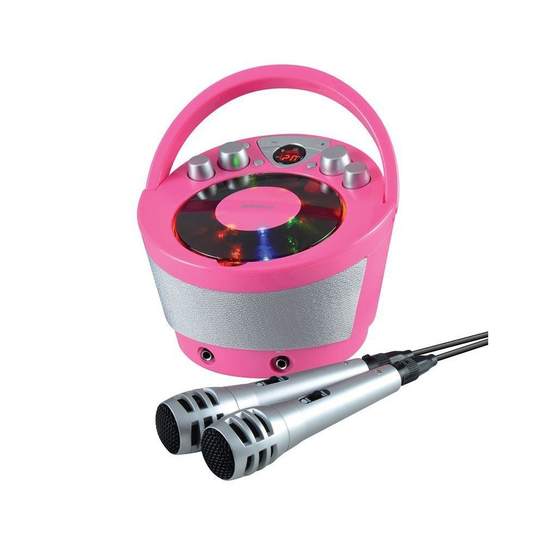 Groov-e Portable Karaoke Boombox Machine with CD Player and Bluetooth Wireless Playback - Pink (Model No. GVPS923PK)