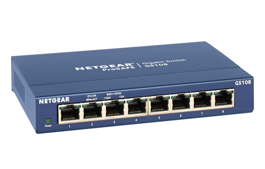 Netgear GS108UK 8 Port Gigabit Ethernet Network Switch