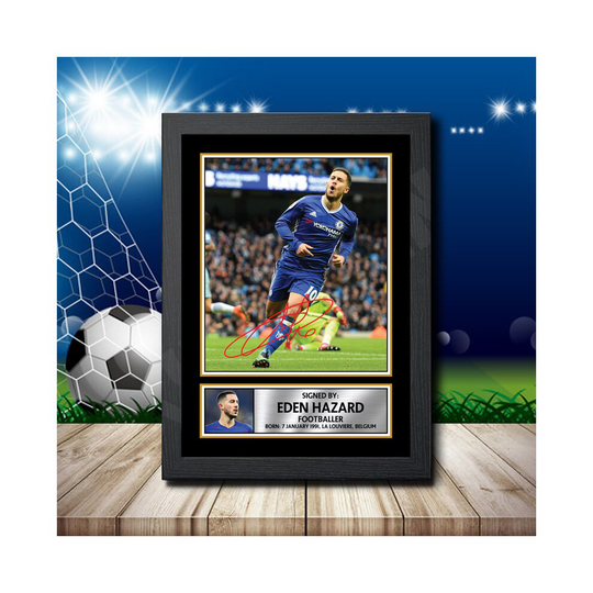 EDEN HAZARD 2 - Footballer - Autographed Poster Print Photo Signature GIFT