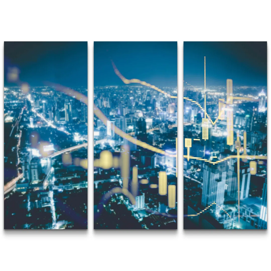 City Network Graphic Art Print Multi-Piece Image on Canvas