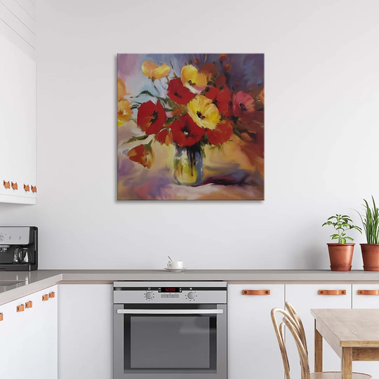 Canvas Print Still Life Poppy Flowers