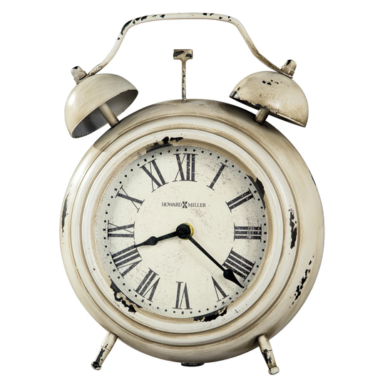 Harriet Cottage Analog Metal Quartz Tabletop Clock in Antique White
