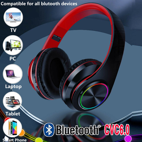 Wireless Bluetooth on Ear Stereo Headset Phone with Microphone for TV
