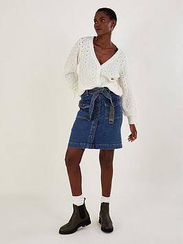 Monsoon Supersoft Pointelle Cardi - White