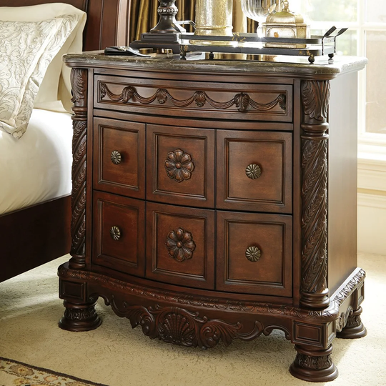 Karas 3 - Drawer Solid Wood Nightstand in Brown
