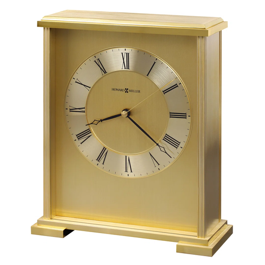 Exton Traditional Analog Metal Quartz Tabletop Clock in Brass