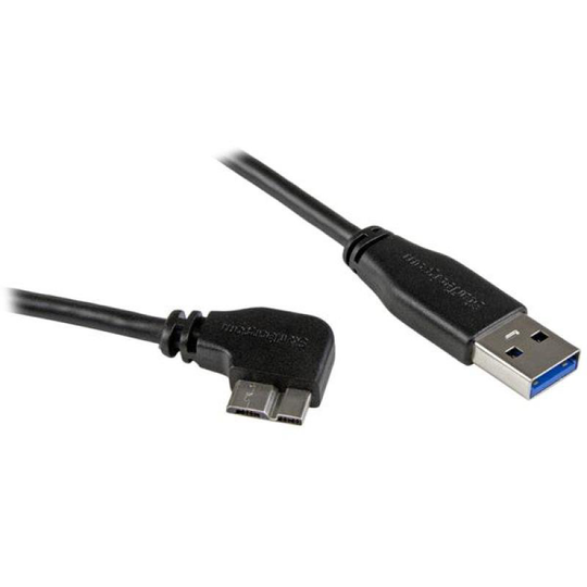 Startech.com Slim Micro USB 3.0 Cable - M/M - Right-Angle Micro-USB - 0.5m (20in)